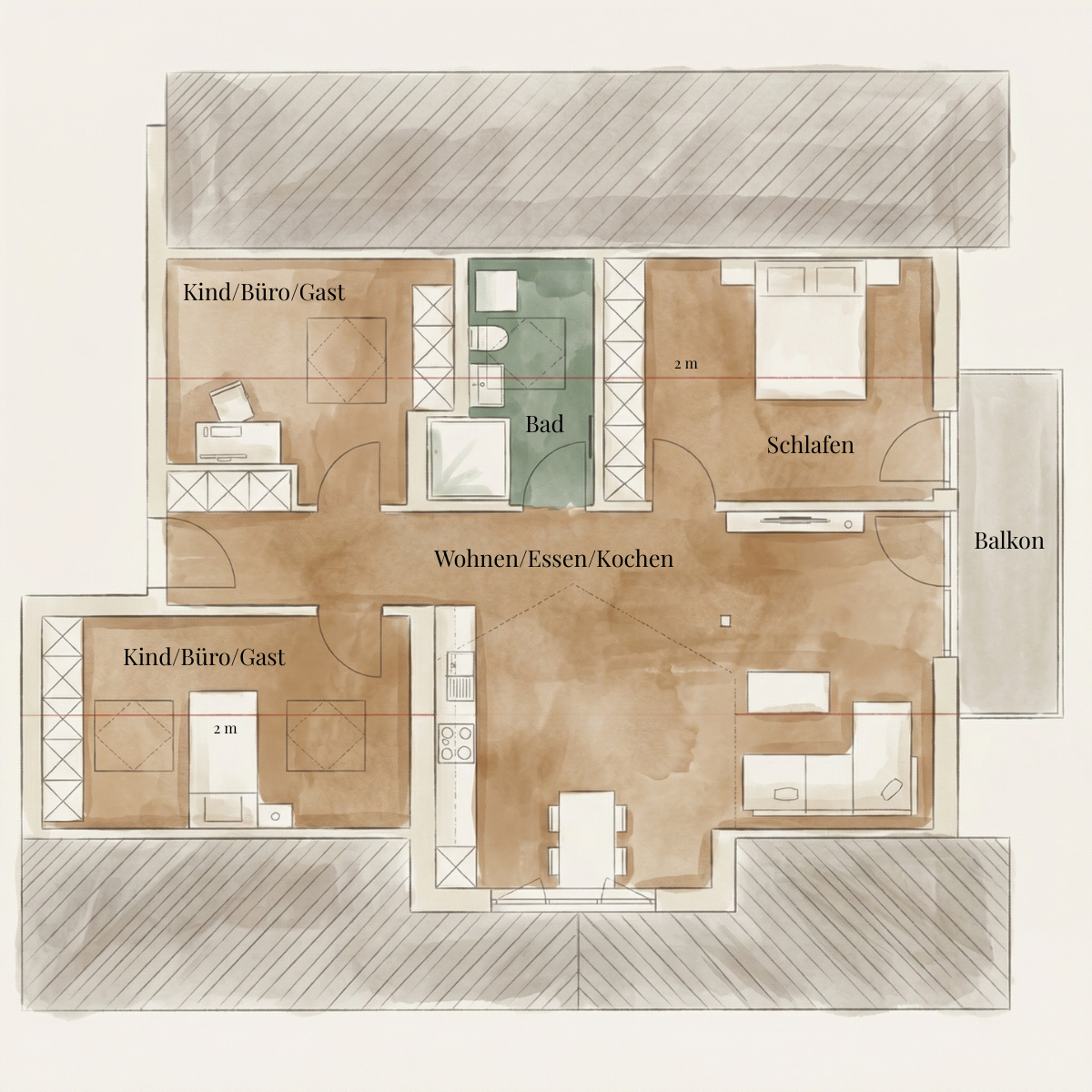 Grundriss Wohnung 7 – 83,99 m² DG