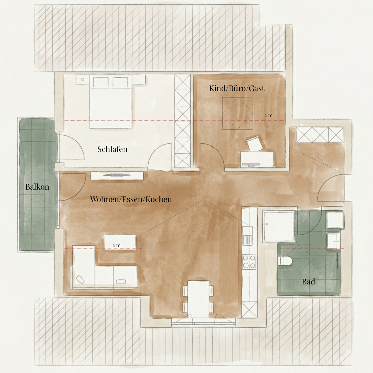 Grundriss Wohnung 8 – 73,46 m² DG
